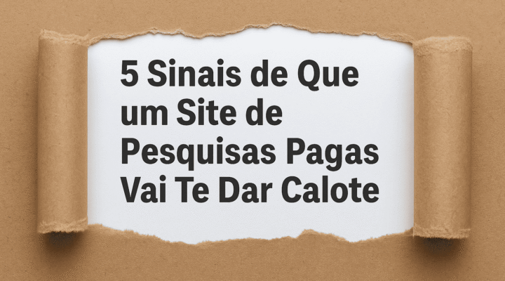 5 Sinais de Que um Site de Pesquisas Pagas Vai Te Dar Calote (e Como se Proteger Agora)